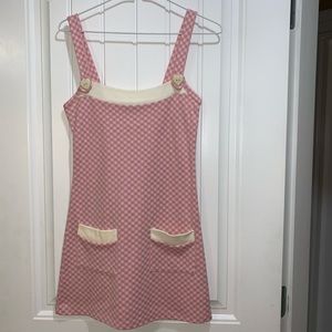 Pink printed tunic mini dress